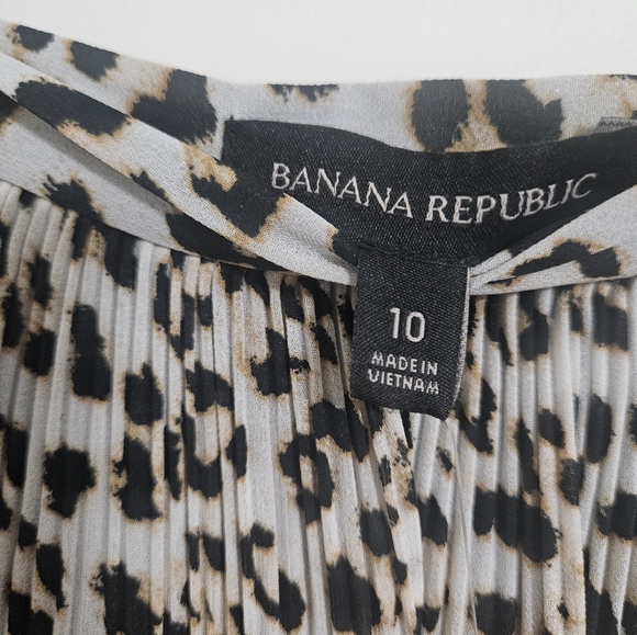 NWT Banana Republic Pleated mini Midi Skirt sz 10 leopard cheetah animal print - Picture 4 of 5